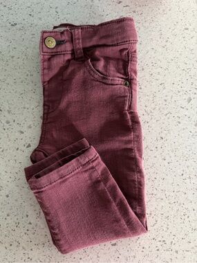 Zara Kids Burgundy Stretch Pants Size 6-9M